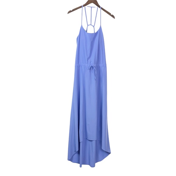 Athleta Dresses & Skirts - Athleta Novella Periwinkle Blue Drawstring Strappy High Low Maxi Dress Size 6